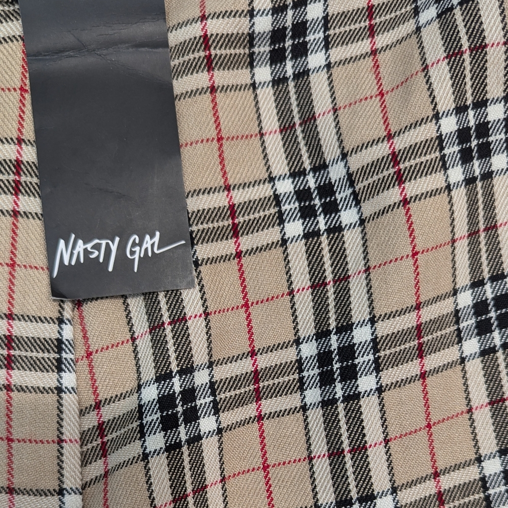 Nasty Gal Sz 8 NWT Check Tapered High Waisted Pants - Picture 6 of 12